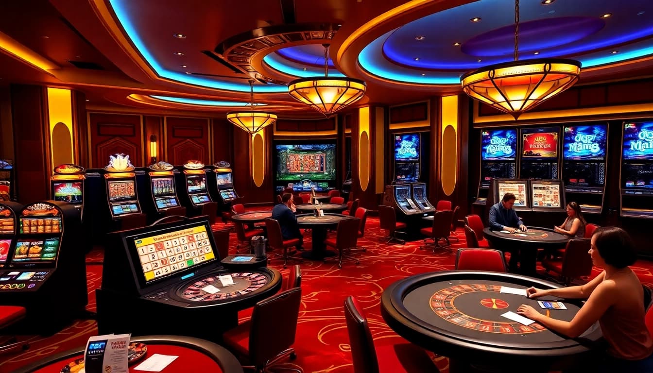 Experience the thrill of gambling at QQMacan with vibrant casino visuals and sleek gaming interfaces.