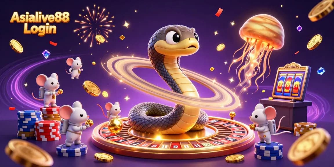 Experience exciting gameplay with Asialive88 Login, featuring vibrant cosmic characters and dynamic gambling elements.