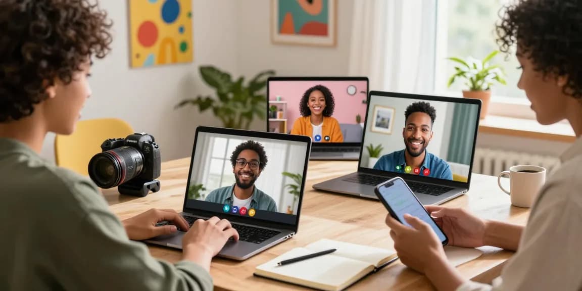 Engaging online chat scene with diverse participants showcasing شات فله communication