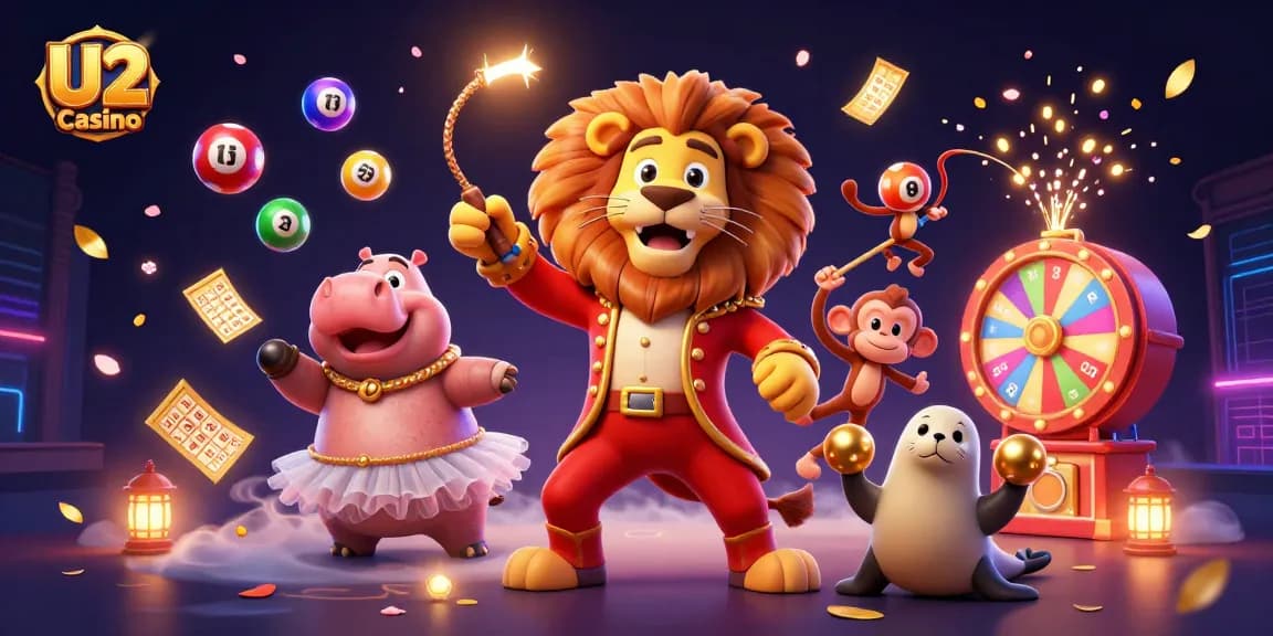 Experience thrilling gaming at U2 Casino with vibrant characters, colorful elements, and dynamic fun.