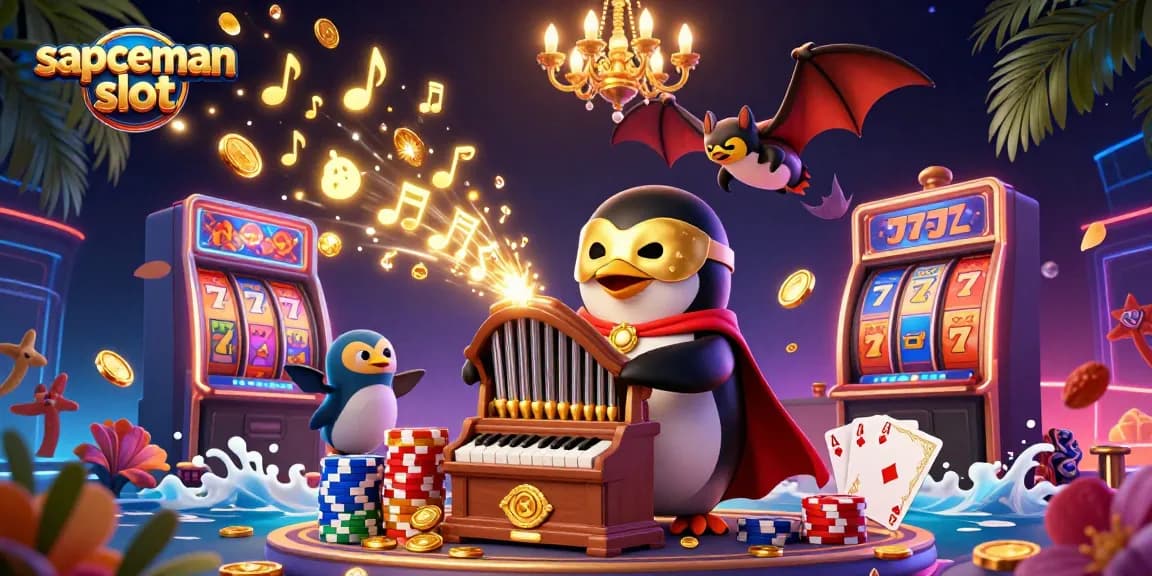 Shoot for cash wins with sapceman slot featuring a penguin playing a pipe organ that generates golden coins!