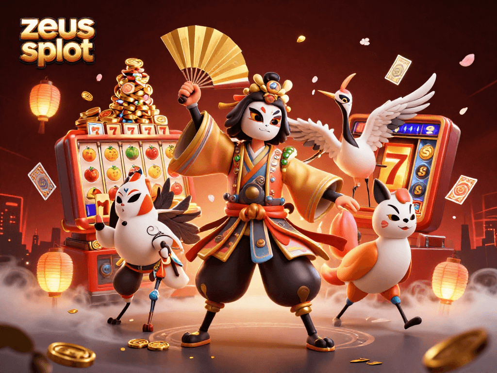 Experience the excitement of zeus slot with dynamic illustrations of mythical characters and vibrant gaming elements.