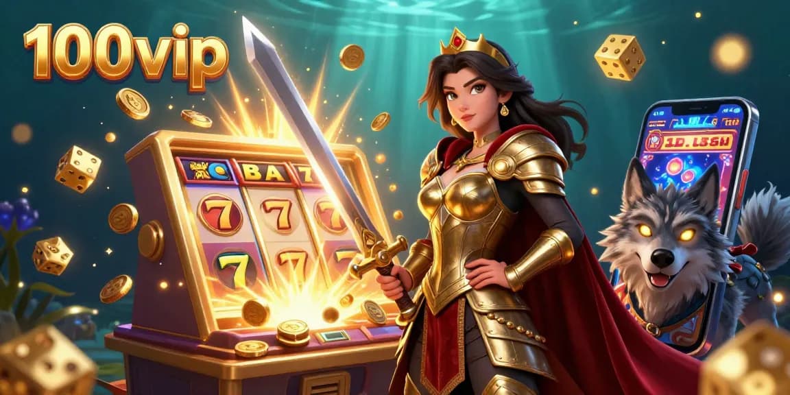 Engage with thrilling gaming action at 100vip, where a warrior queen and her heroic wolf unveil exciting slot jackpots.