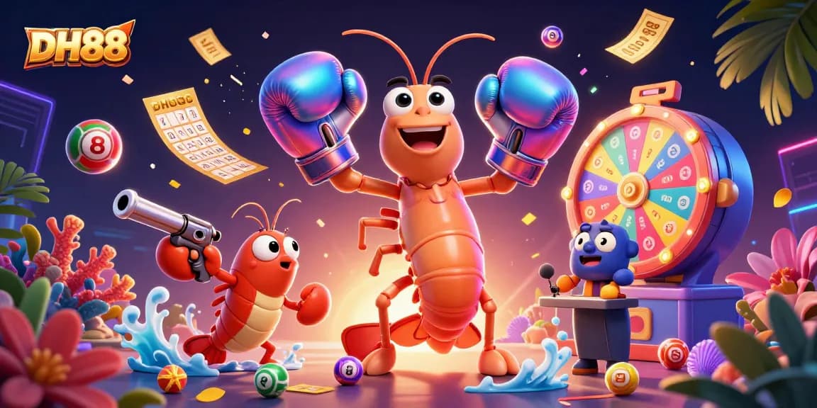 Experience thrilling games at DH88 with vibrant lottery elements and dynamic characters.