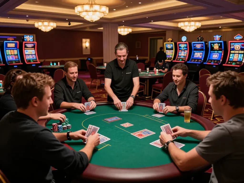 Players enjoying a thrilling game at reputable Canadian online casinos with dynamic poker action.