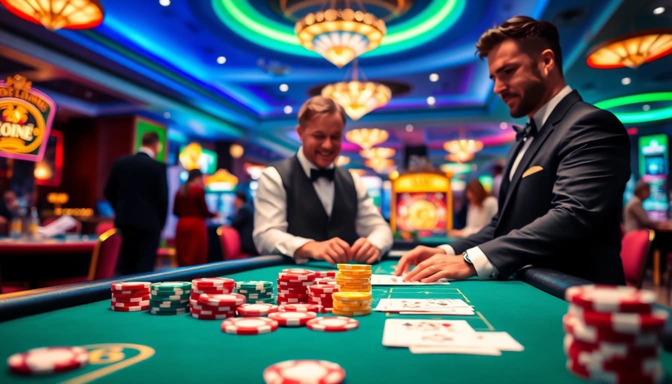 Nova88 Malaysia register in a vibrant casino setting with engaging players at a gaming table.