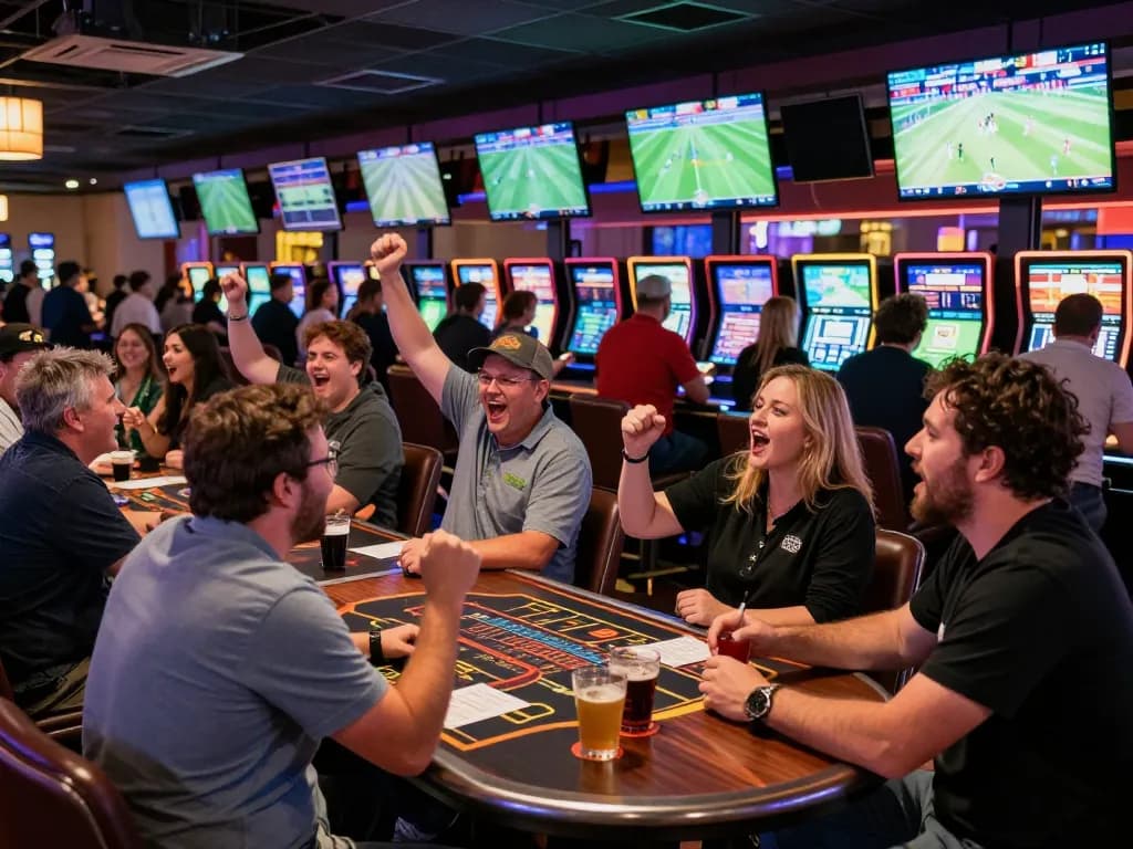 Bettors enjoying excitement in sportsbook betting on live events at cm88 com casino
