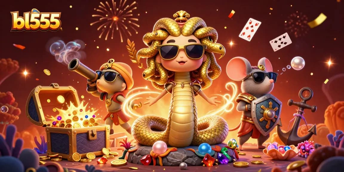 Experience the excitement at bl555 with vibrant casino game elements and engaging characters.