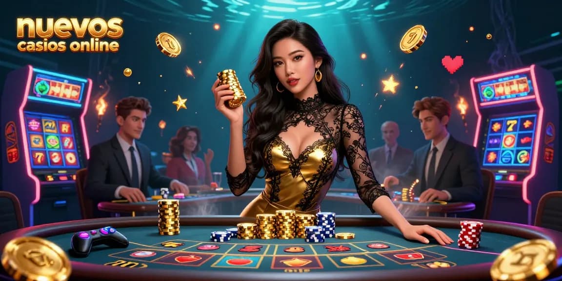 Experience nuevos casinos online with vibrant slot games and a luxurious baccarat setting.