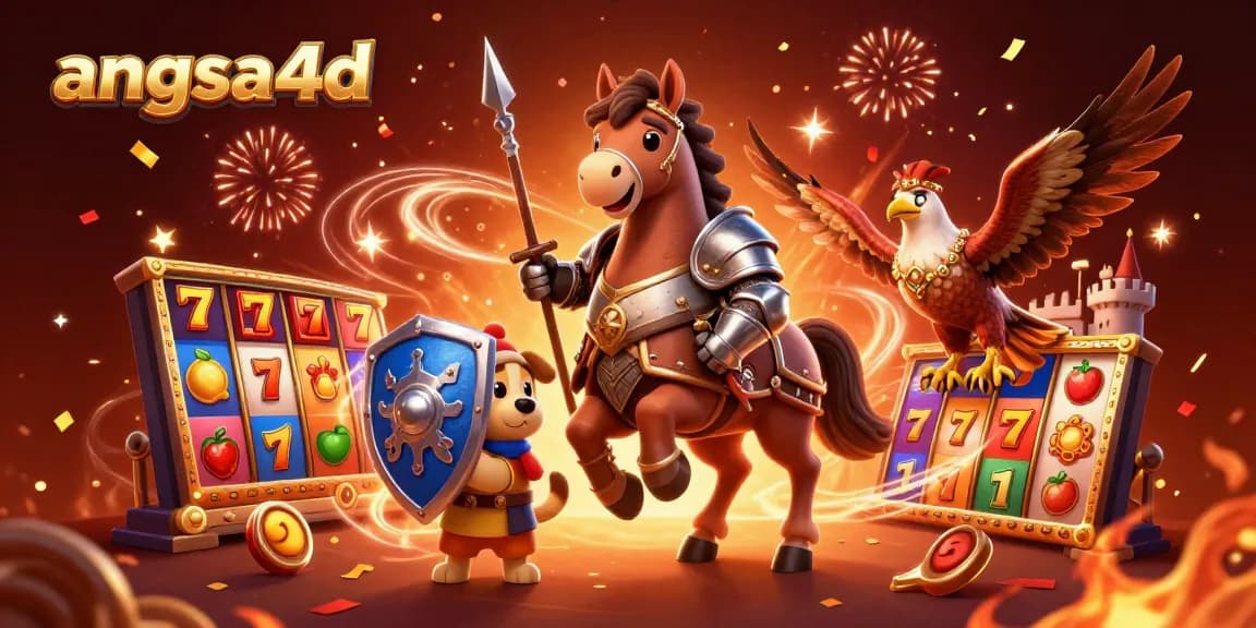 Experience angsa4d with a thrilling 3D illustration showcasing medieval characters amidst vibrant slot game elements.