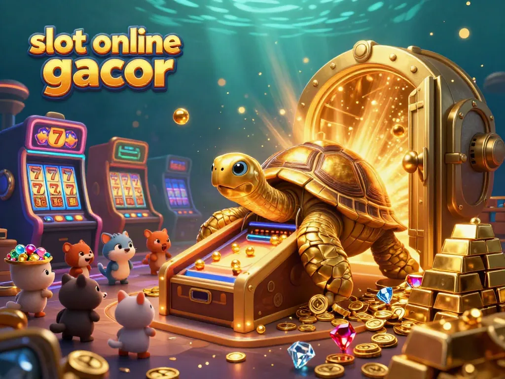 Experience slot online gacor with an exciting jackpot scene featuring vibrant characters and treasure.