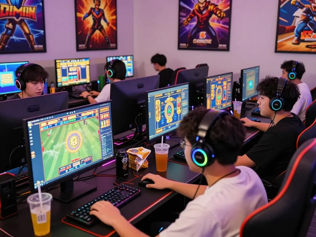 Pemain menikmati sesi slot gacor hari ini yang mendebarkan di ruang permainan yang electrifying.
