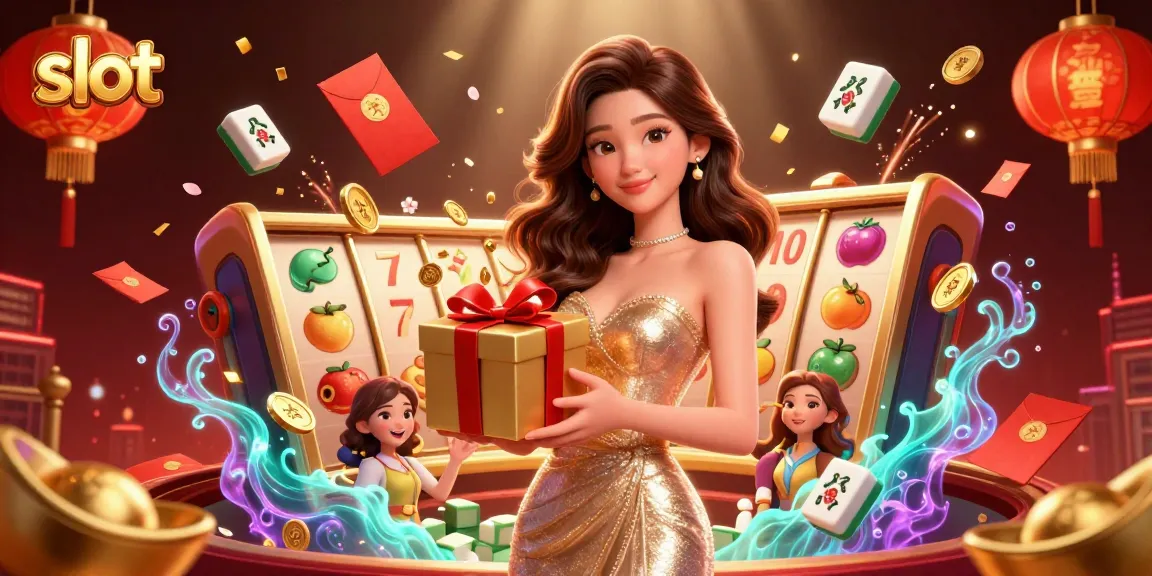 Experience thrilling slot action with vibrant reels and festive casino elements