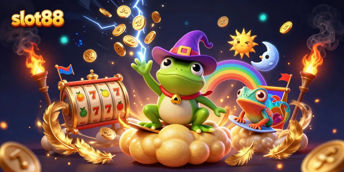 Slot88 menghadirkan wizard katak berkekuatan cuaca yang menciptakan koin emas dalam permainan slot penuh warna.
