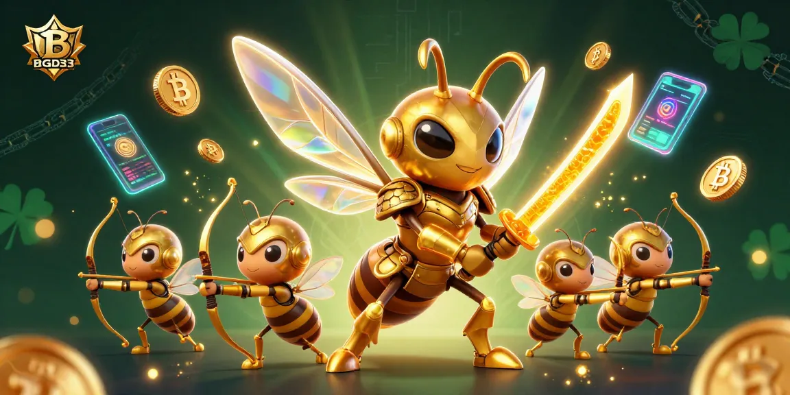 Engage with BGD33's immersive casino experience featuring vibrant 3D characters and crypto elements.