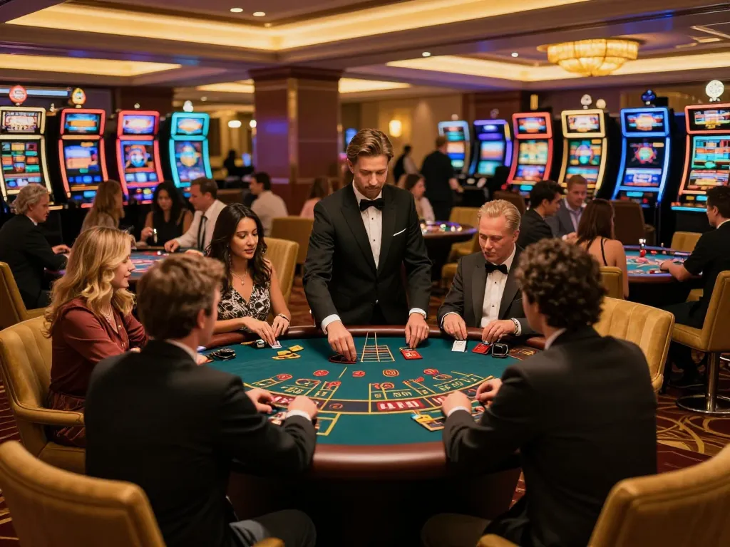 Experience thrilling gameplay at 88vv's upscale casino with professional dealers and engaged players.