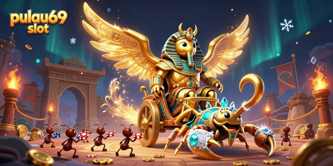 Experience the excitement of pulau69 slot with thrilling characters in a vibrant casino-themed scene.