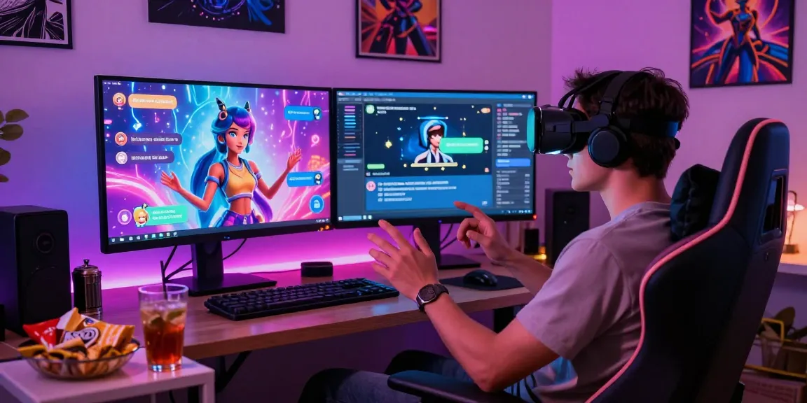 Engaging interaction with a NSFW AI character in a modern virtual space.