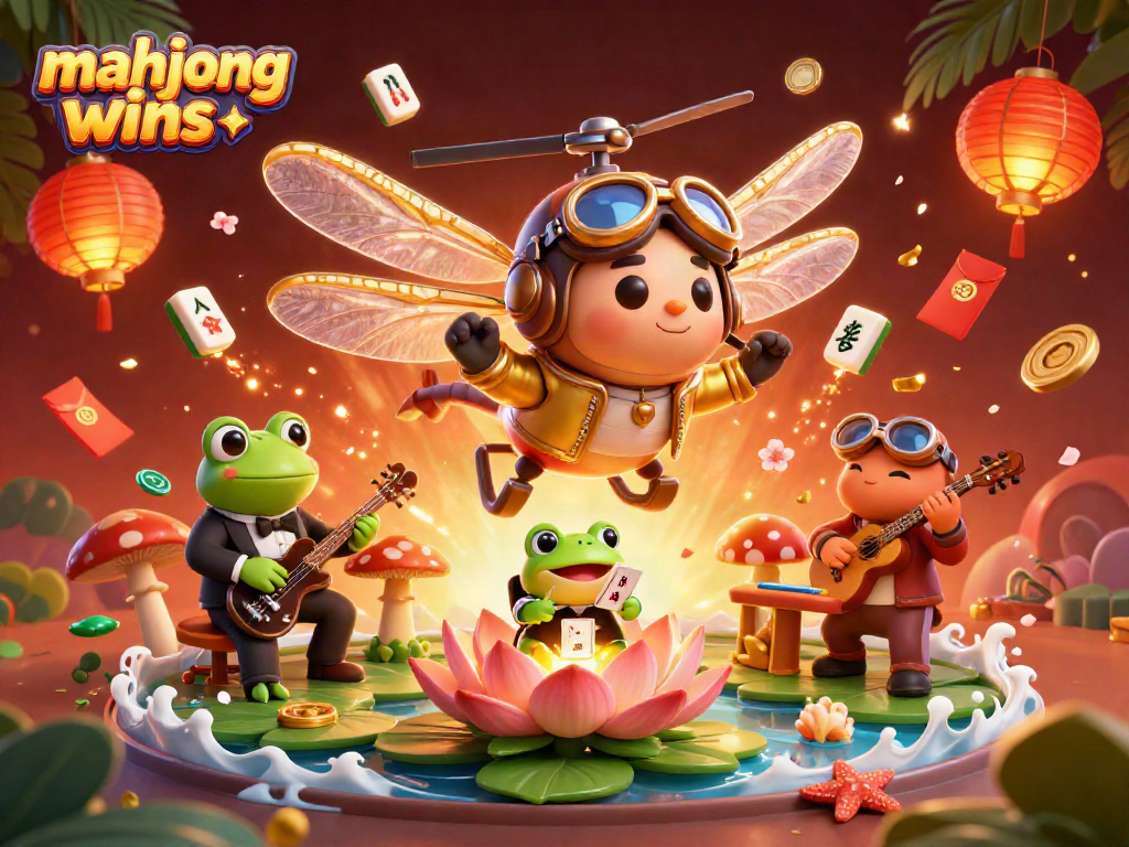 Immerse in mahjong wins while enjoying a vibrant casino scene with animated characters and rich details.