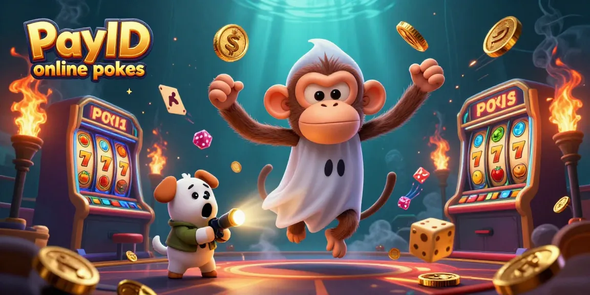 Experience the thrill of PayID online pokies with a whimsical poltergeist monkey and ghost-hunter puppy.