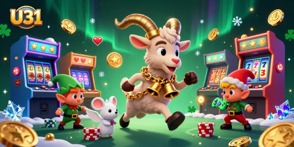 U31 presents a vibrant 3D casino scene with playful characters engaged in gambling excitement.