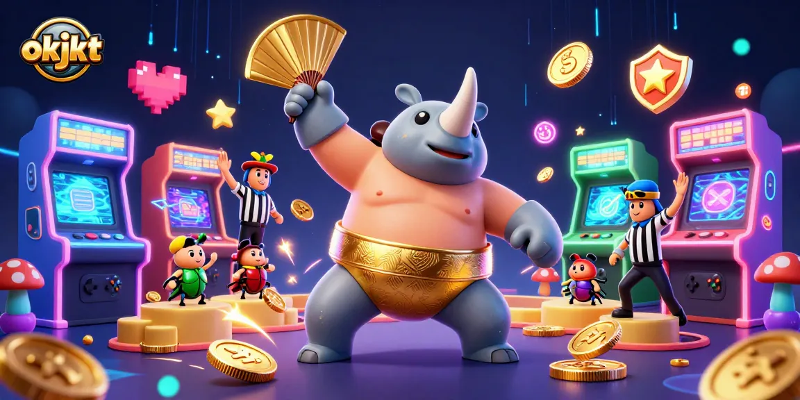 Raih kemenangan di okjkt dengan kejuaraan sumo kumbang badak dalam ilustrasi kasino penuh aksi.