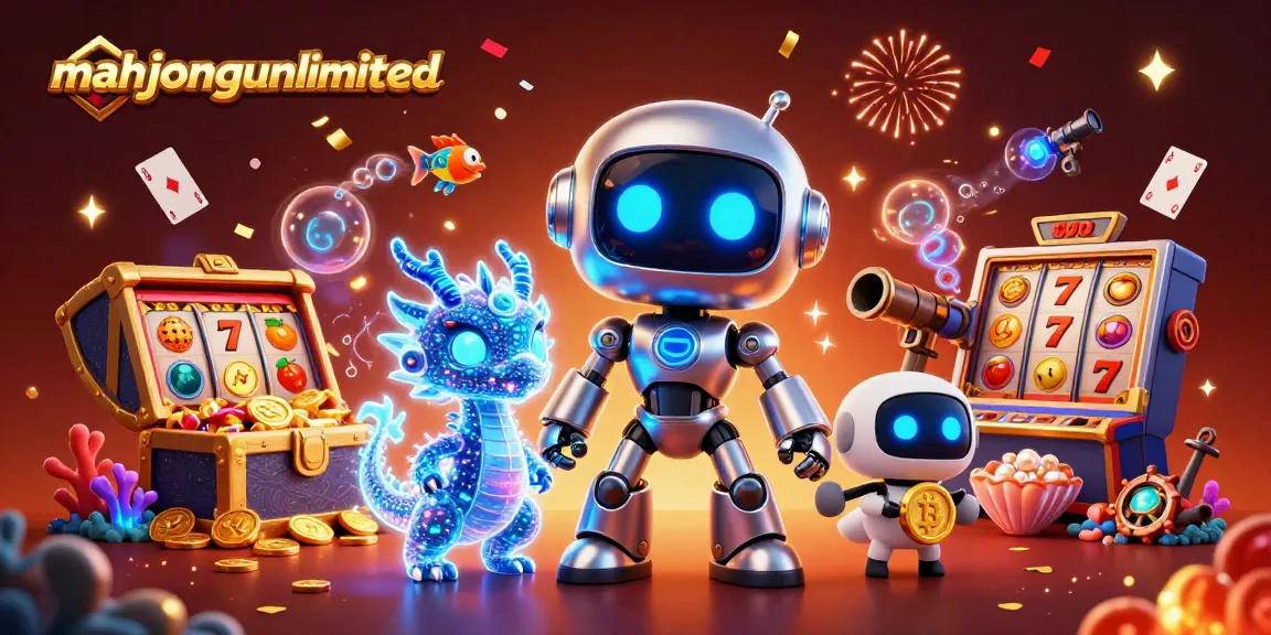 Play exciting games at mahjongunlimited with vibrant slot machine elements and 3D characters.