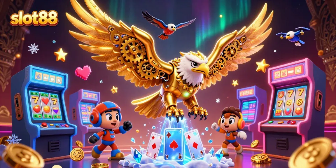 Permainan slot88 menampilkan slot klasik dan simbol jackpot yang menarik dalam ilustrasi 3D.