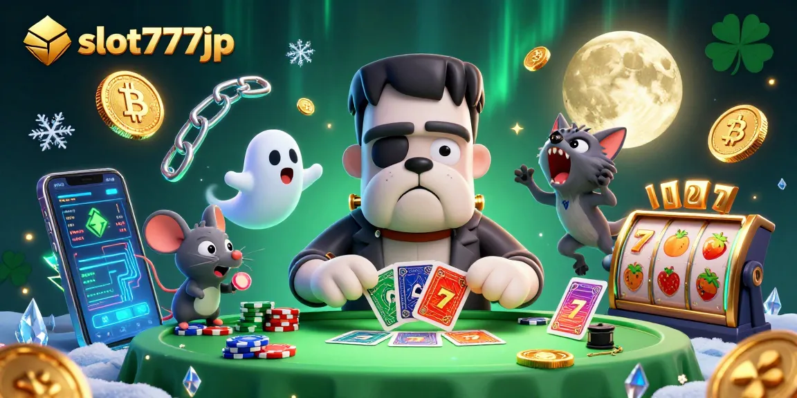 Join slot777jp for thrilling gameplay with a 3D Frankenstein dog monster, crypto elements, and engaging casino action.