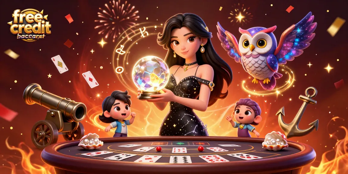 Engage in thrilling games with free credit baccarat at a vibrant casino table, maximizing your bets!