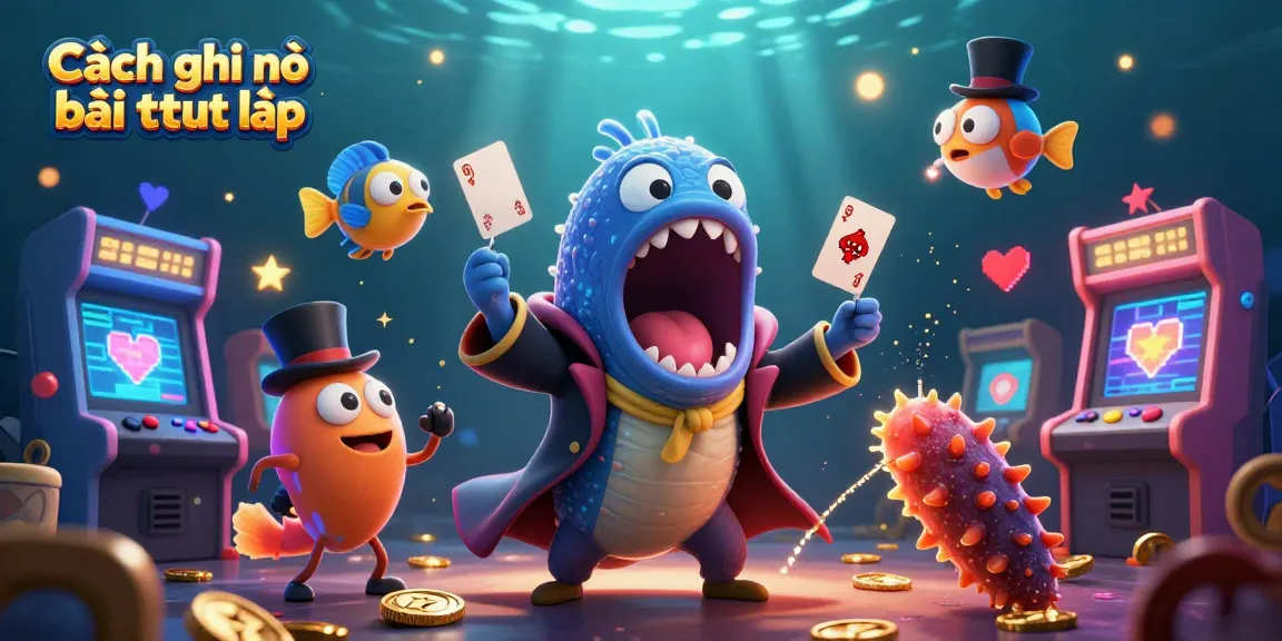 Cách ghi nhớ bài tiến lên illustrated with a bioluminescent gulper eel performing card tricks alongside colorful casino game elements