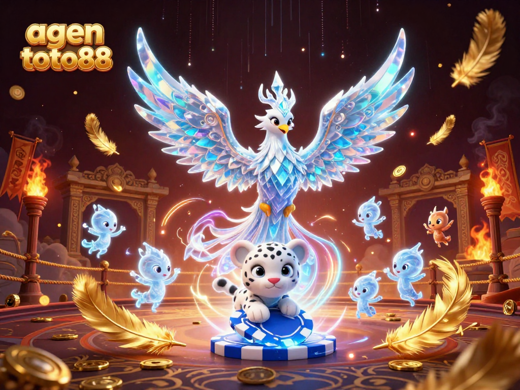 Experience thrilling gameplay with agen toto88 in a vibrant 3D casino-themed scene.