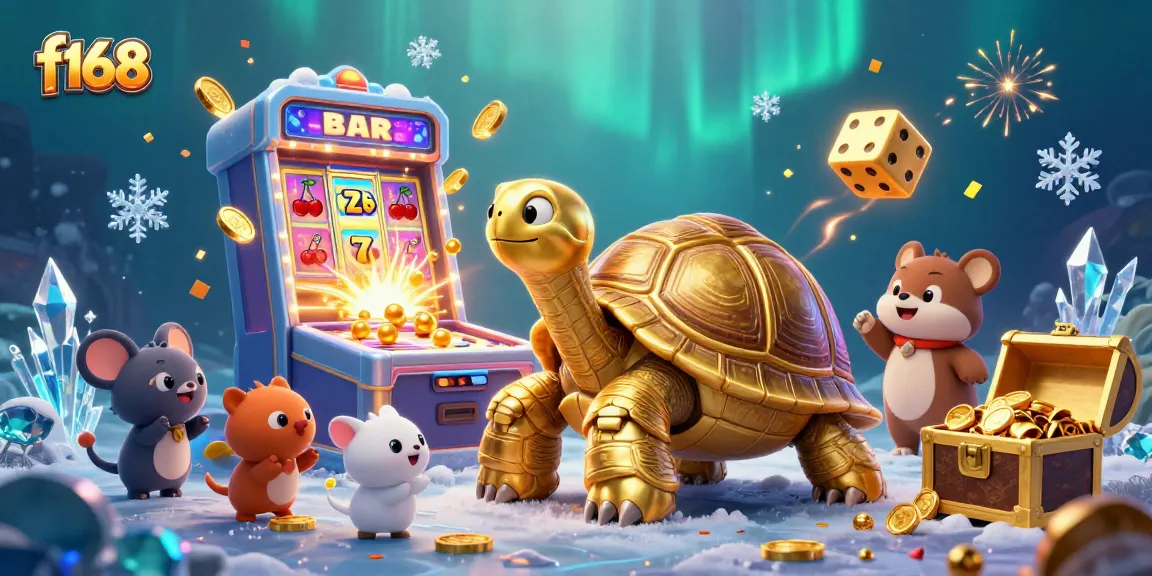 Win big with f168 at a vibrant online casino featuring a colossal tortoise pinball machine and exciting gameplay.