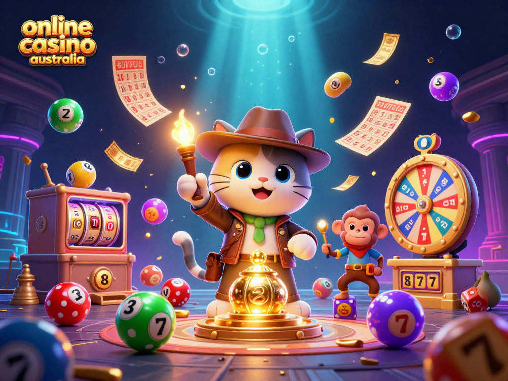Experience the excitement of online casino Australia with our 3D vivid illustration showcasing a treasure hunt.