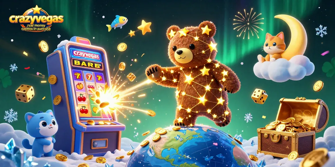 Engage with crazyvegas real money casinos in australia, experiencing vibrant casino excitement with golden coins and luck.