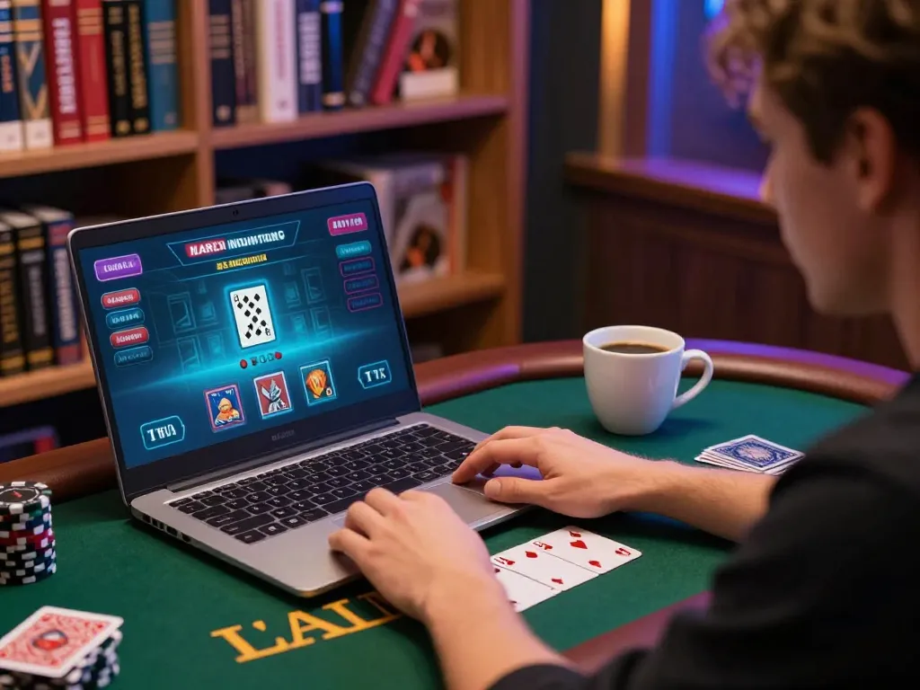 Player strategizing during a betbet live dealer game on laptop
