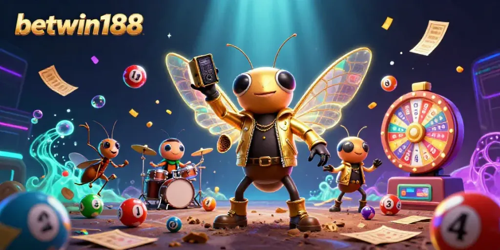Permainan judi yang seru dengan betwin188, cicada superstar dan bola lotere berwarna-warni.