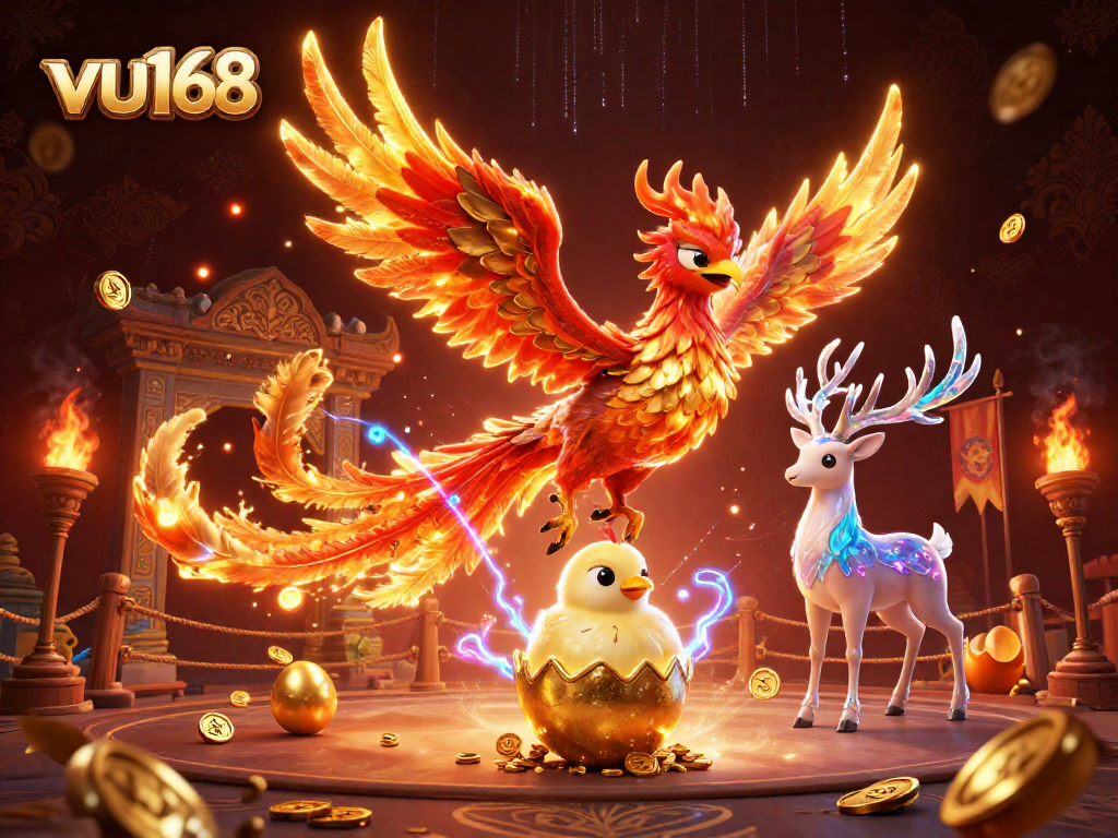 Place your bets at vu168 while witnessing the magic of a phoenix in a casino setting.
