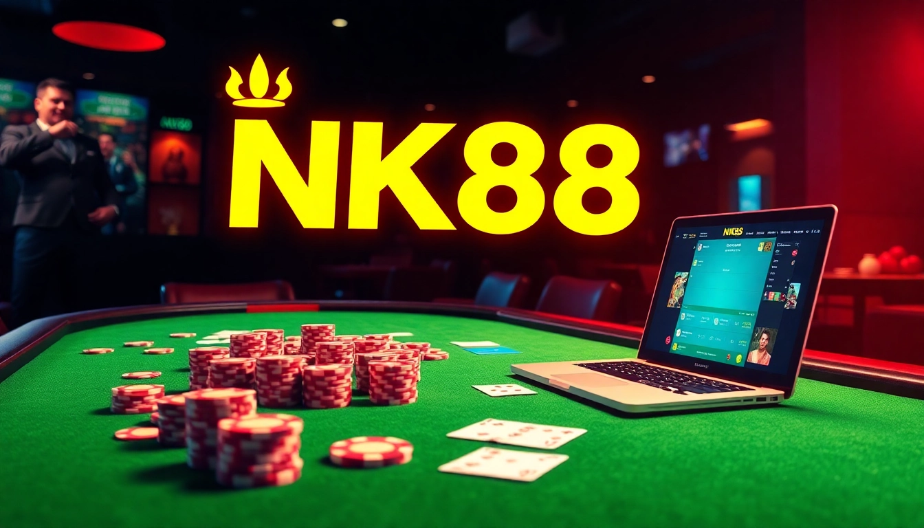 NK88 players enjoy engaging poker games and exciting online betting experiences in a vibrant casino atmosphere.