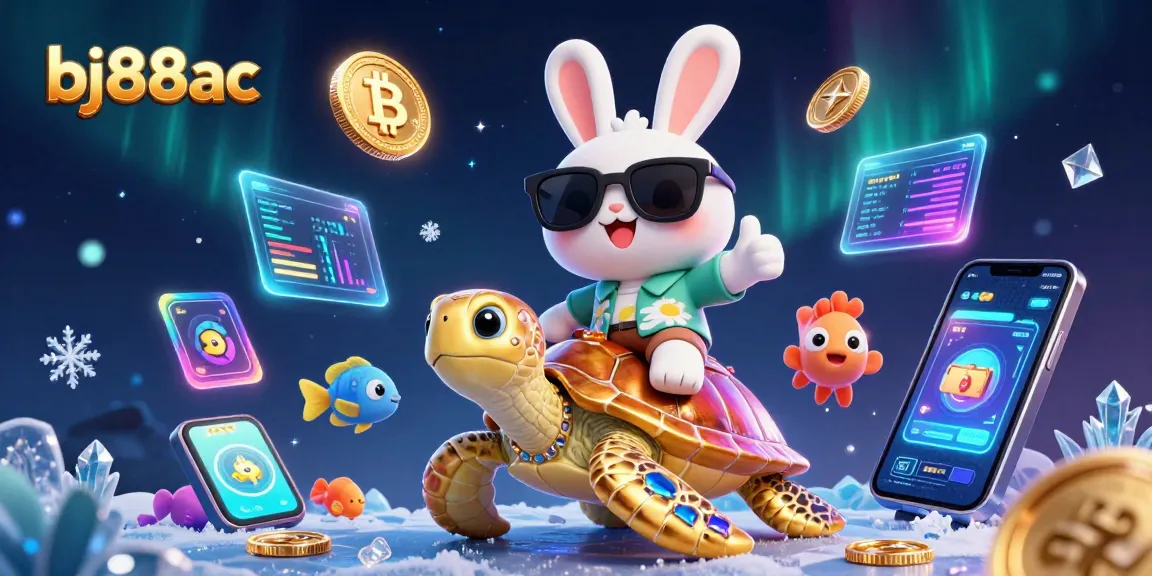 Experience thrilling fun with bj88ac, featuring a lucky rabbit and other vibrant casino elements.