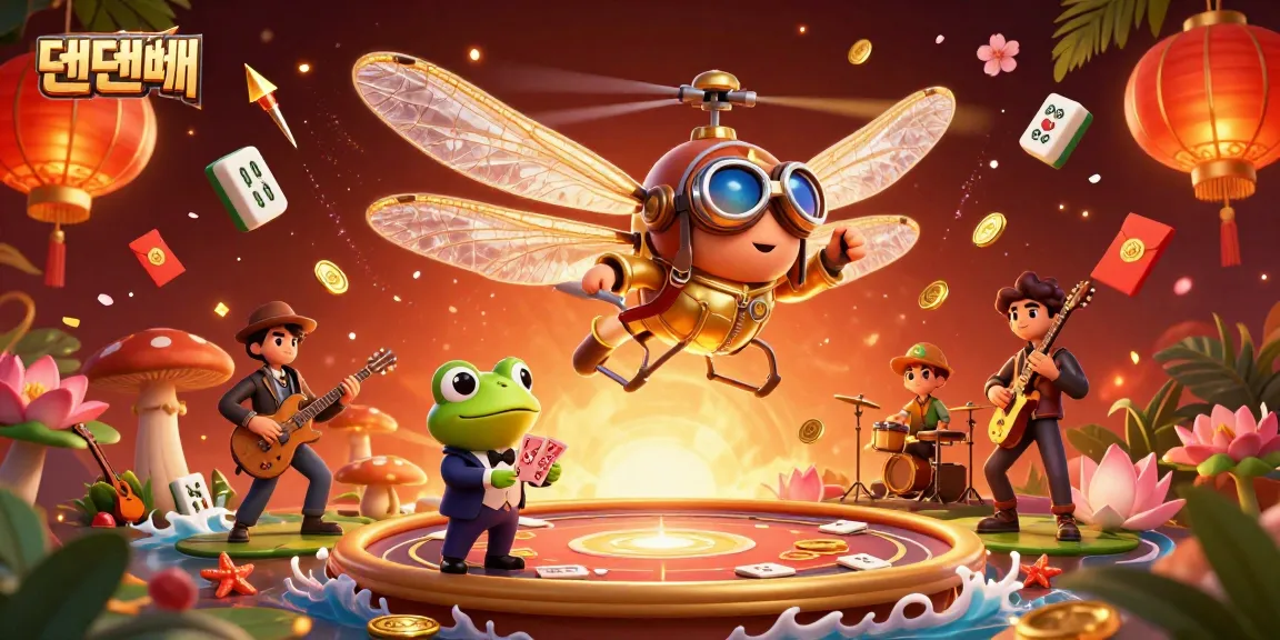 Experience dynamic gaming excitement at 텐텐벳 with a vibrant 3D casino illustration featuring unique characters.