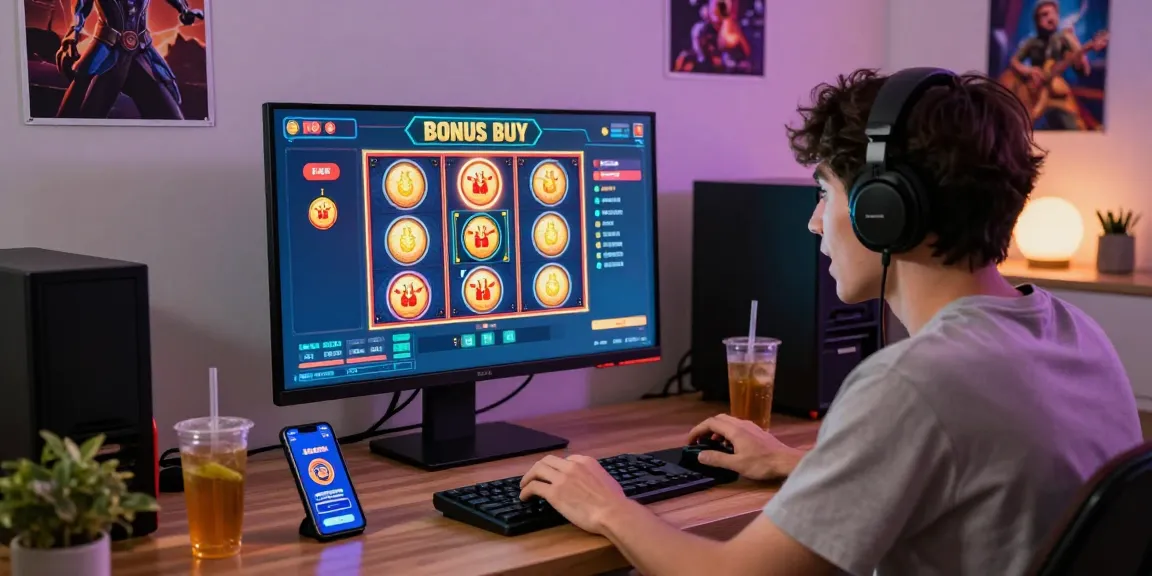 Exciting engagement with bonus buy slots in a modern gaming environment, showcasing vibrant graphics and user interaction.