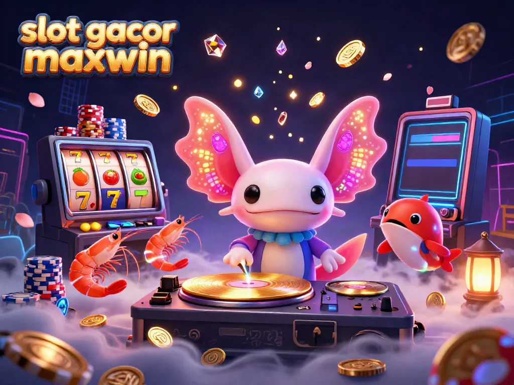 Experience the excitement of slot gacor maxwin with vibrant visuals of colorful characters and lucky symbols.