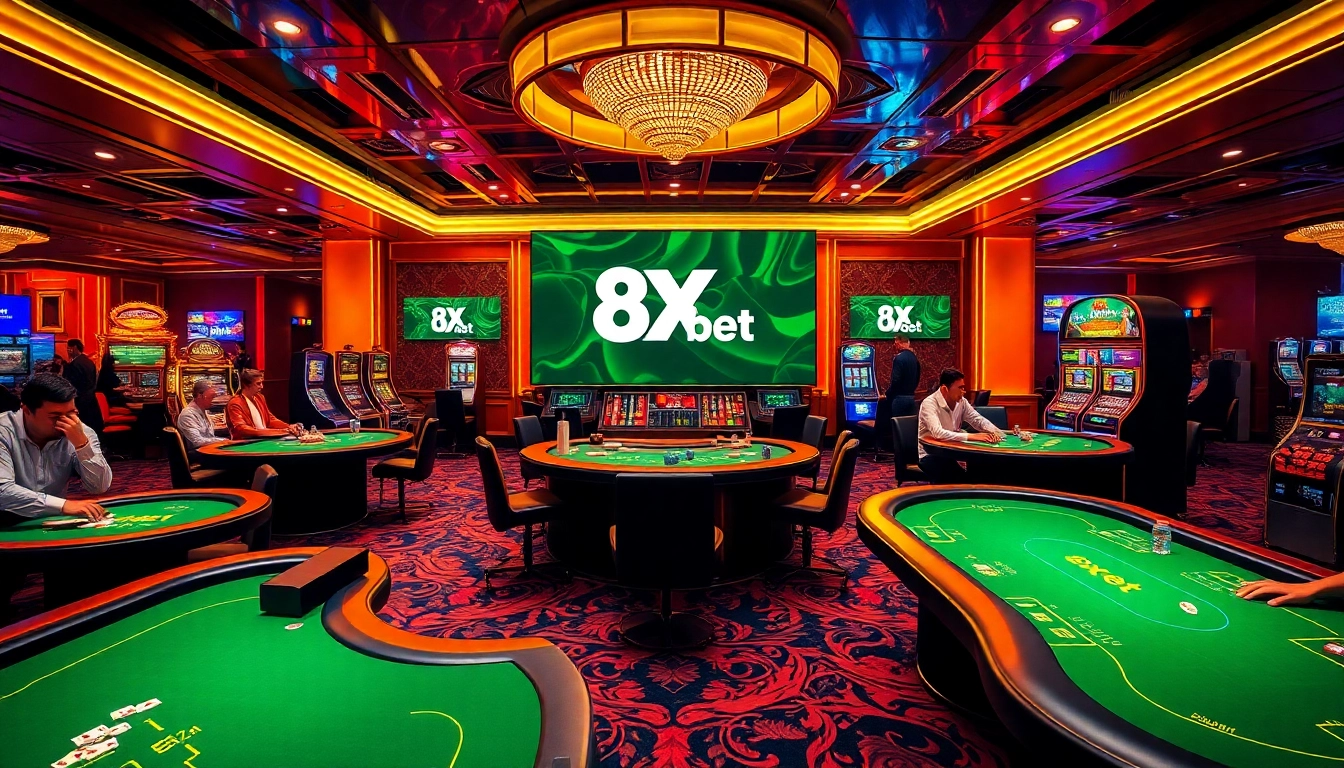 Experience the thrill of gambling with the link vào 8xbet, featuring vibrant casino tables and games.