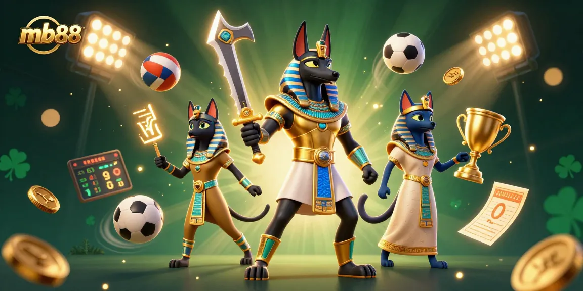 mb88 tham gia trò chơi đặt cược với chiến binh Anubis và bịt mắt trong bối cảnh sôi động.