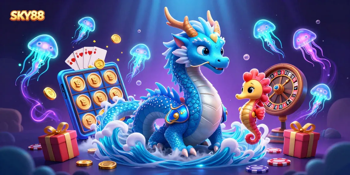 Engage in exciting gameplay at SKY88 with lively slot games amidst magical underwater characters.