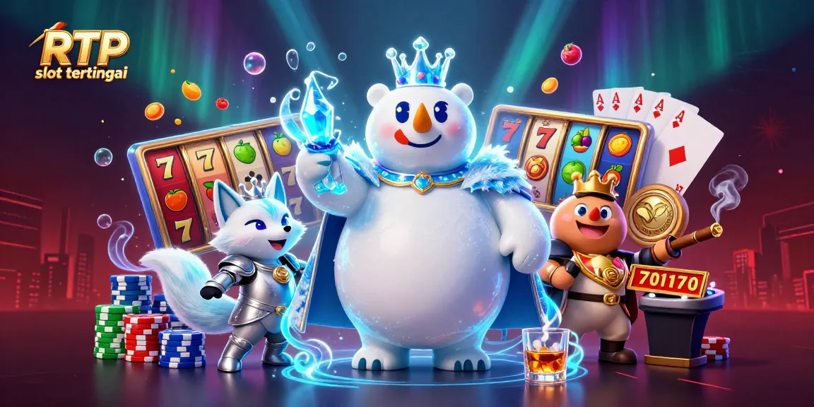 Engage with RTP slot tertinggi through exciting slot games featuring a bear and fox in a rich casino scene.