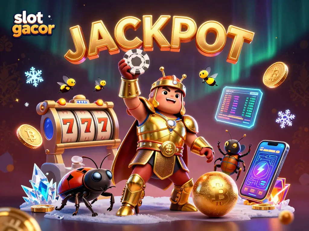 Engage in thrilling slot gacor gameplay celebrating victories with vibrant characters and dynamic casino elements