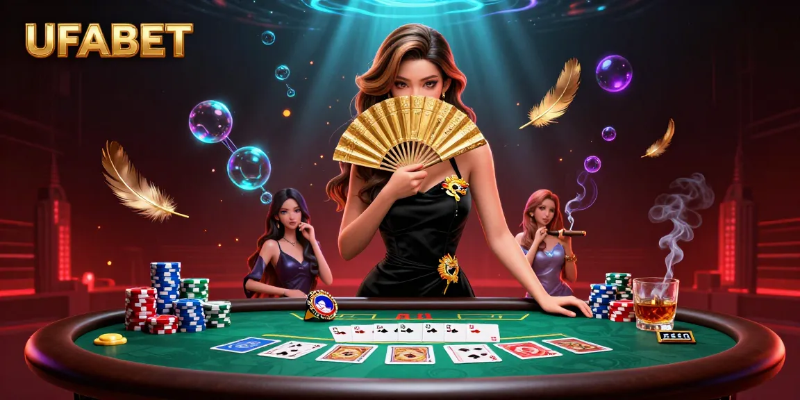 Witness thrilling poker action at UFABET featuring stunning characters and vibrant casino elements.