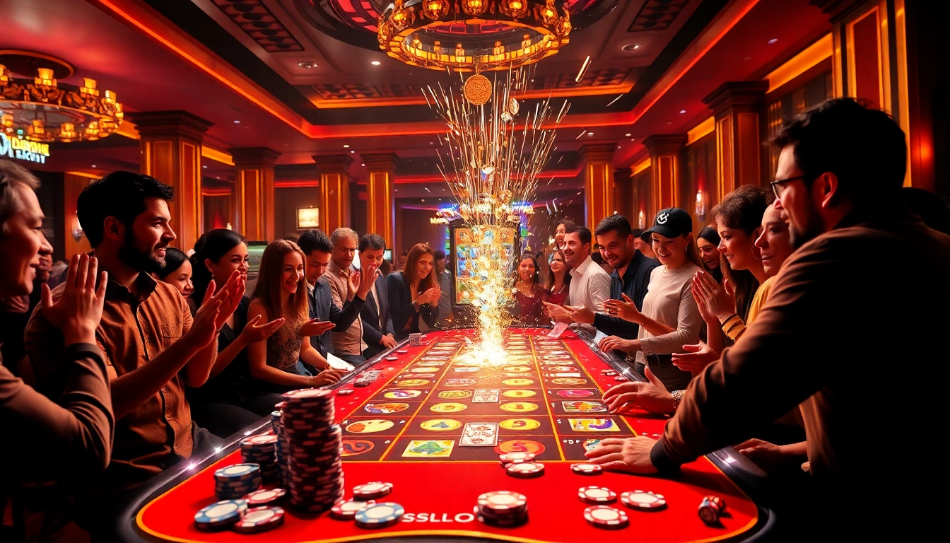 Experience the excitement of idnslot gaming at a luxury casino table filled with vibrant colors and thrilling jackpots.